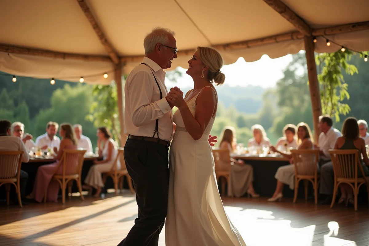 Vieux couple dansant en plein air lors d