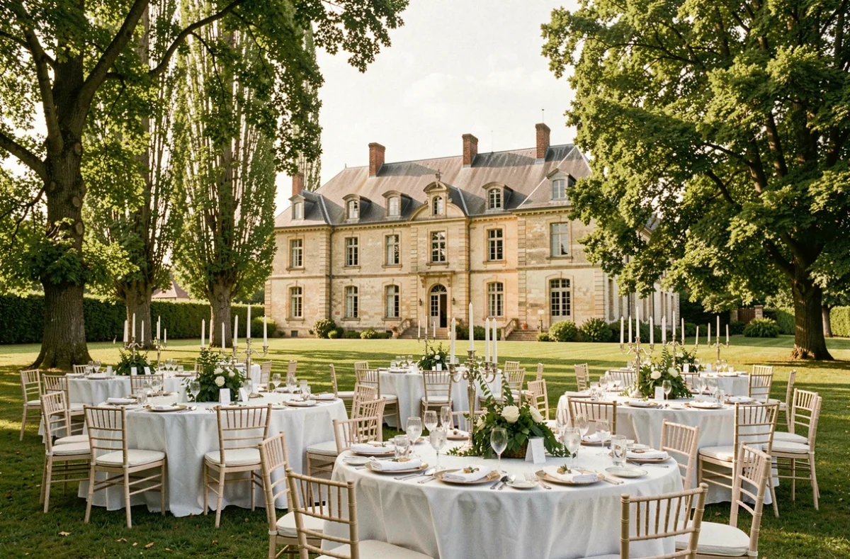 Domaine de Lancris dans l'Oise, manoir du XVIIIe siècle avec parc aménagé pour une réception de prestige