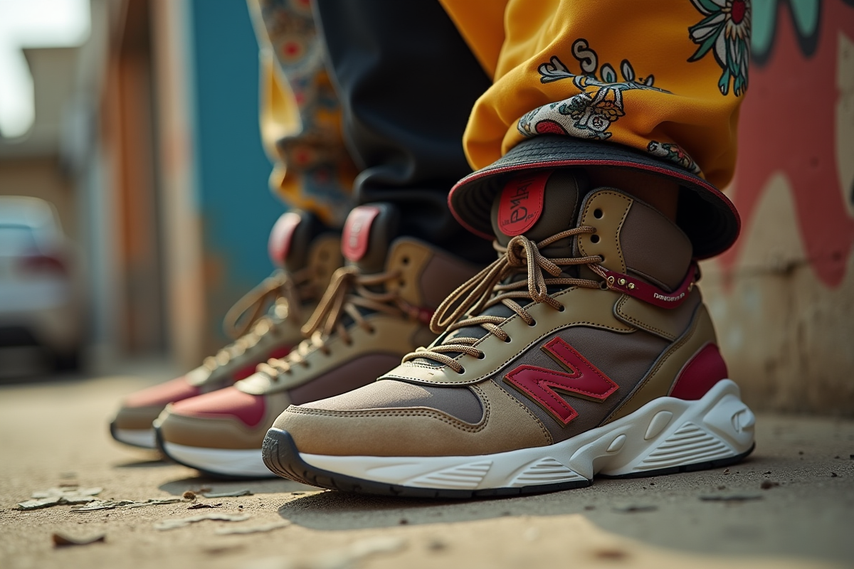 Zoom sur détails streetwear avec vêtements et accessoires