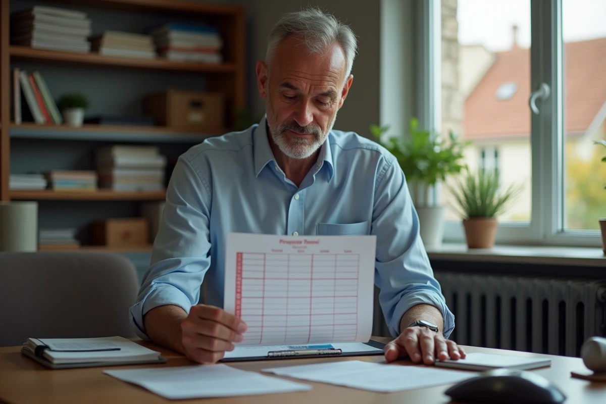 Homme d'âge moyen vérifiant son emploi du temps avec prières à Tremblayen