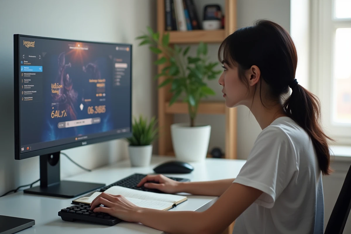 Joueuse de LoL analysant ses statistiques après une partie de solo queue pour identifier ses erreurs cachées
