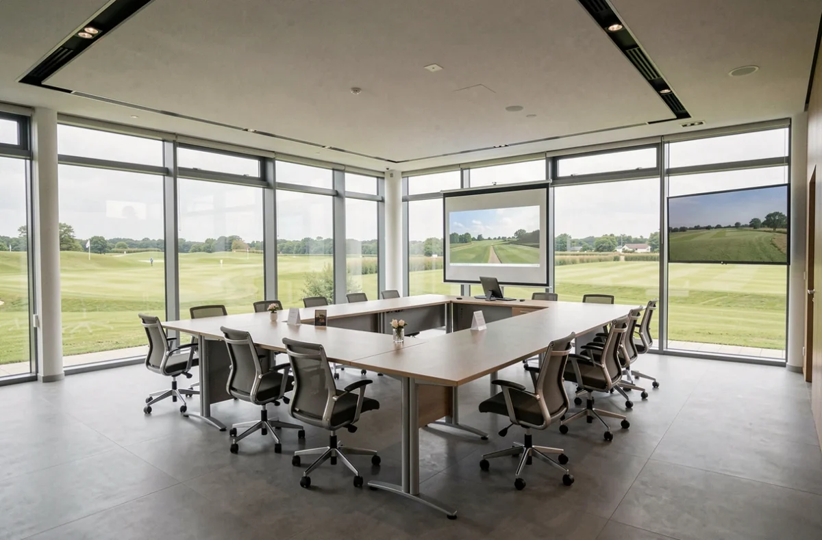Najeti Hôtel du Golf dans le Pas-de-Calais, salle de séminaire avec vue sur le parcours de golf